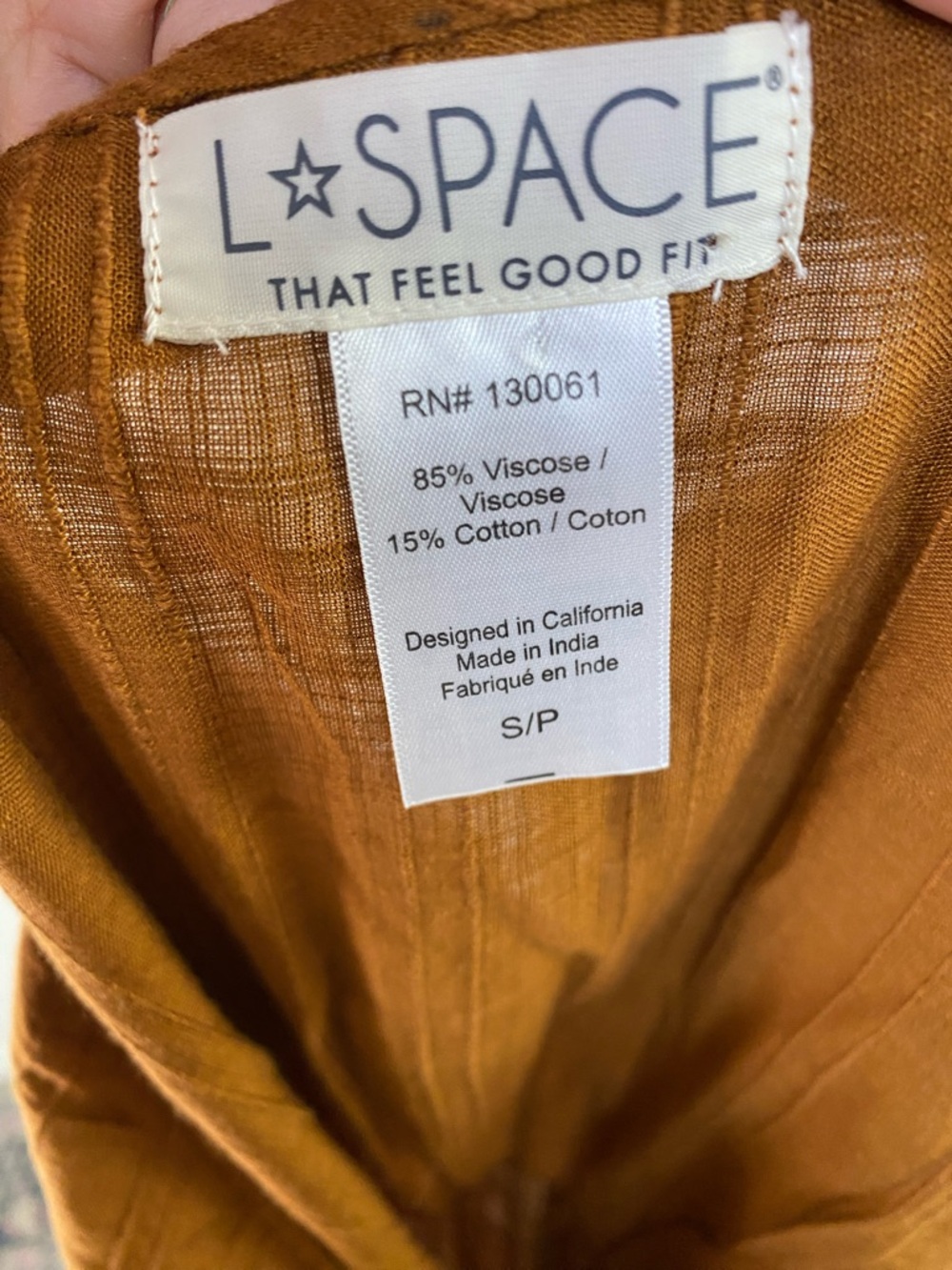 L*Space Womens Amber Brown Down The Line Cover-Up Dress L34429 Sz Small - Picture 13 of 14